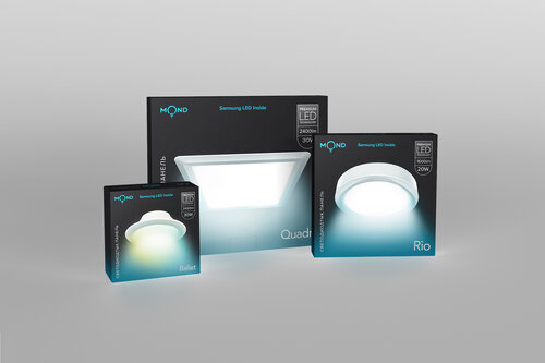 Дизайн упаковки светодиодных панелей “Mond”